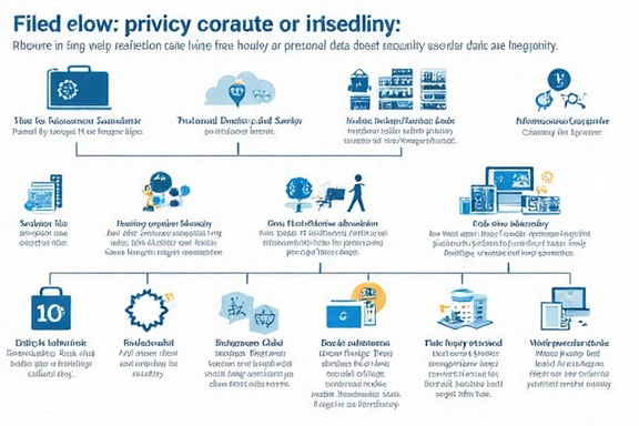 Diagram showing data flow and security measures in a privacy policy